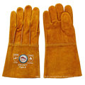 Long Cow Split Leather Welding Hand Protective Gloves From Gaozhou Factory, China